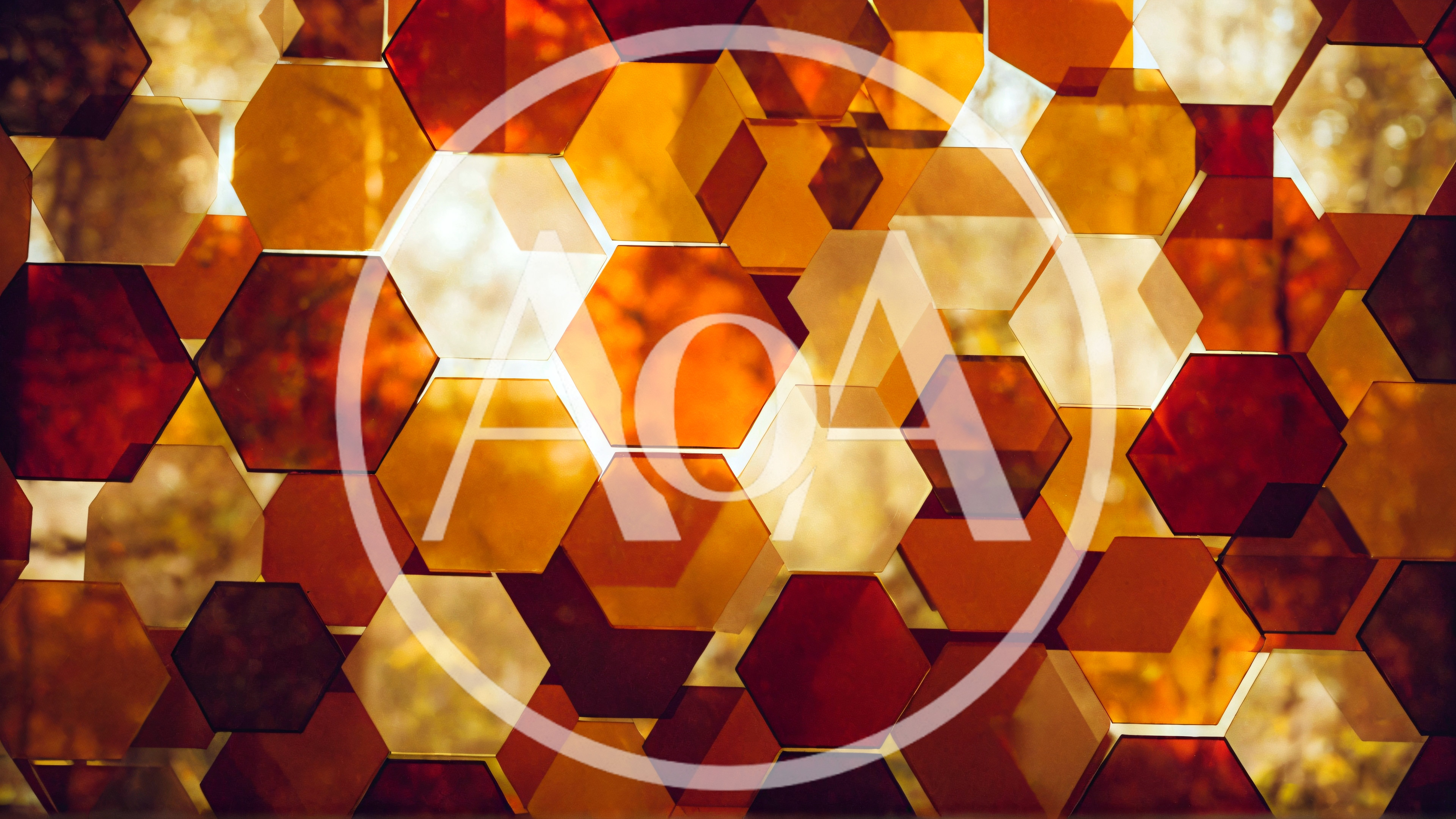 Abstract Geometric Hexagon Pattern With Warm Autumn Tones
