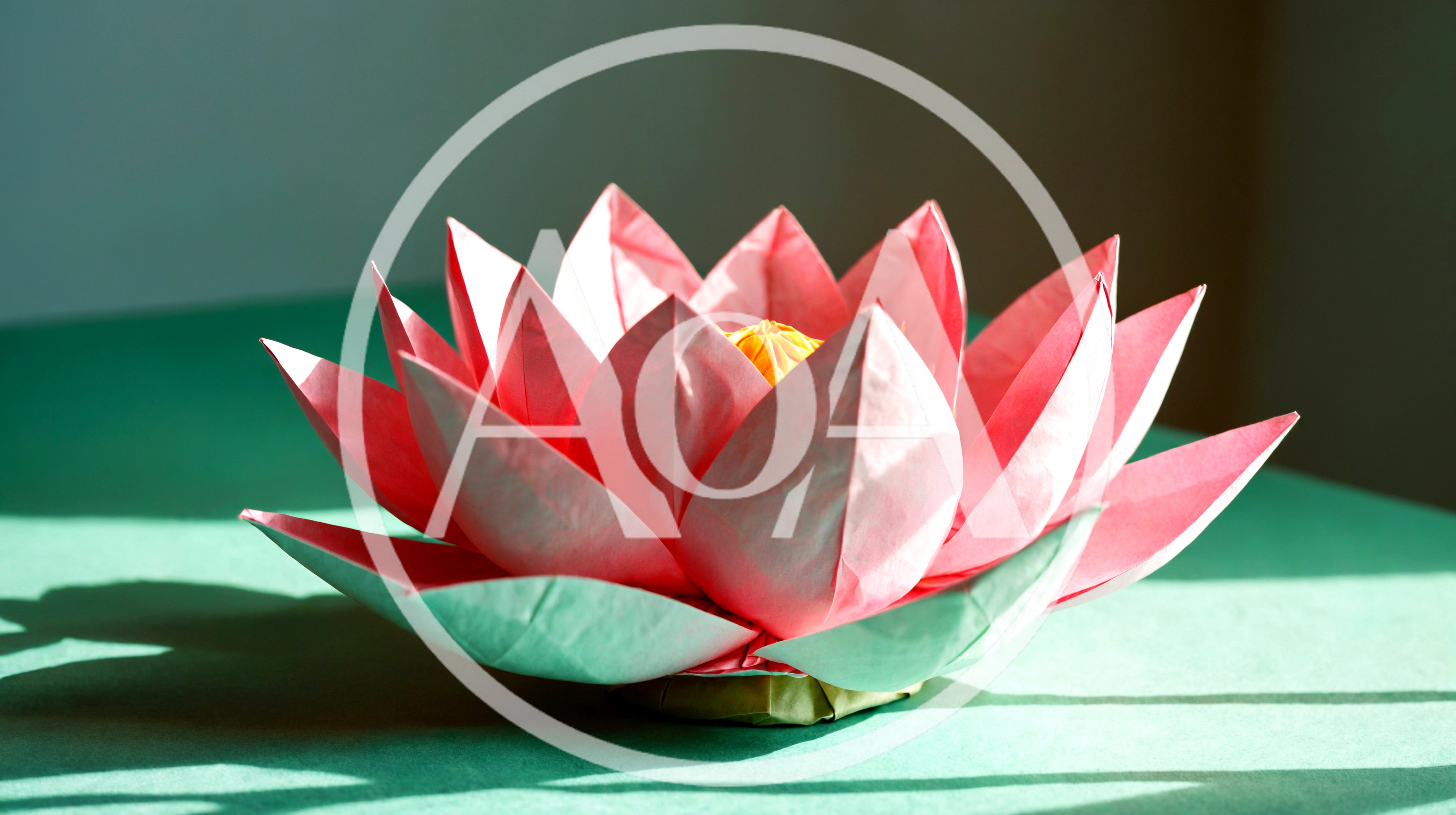 Handmade Pink Paper Lotus Flower Origami Craft