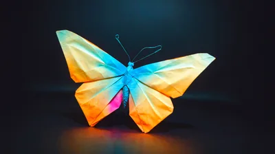 Origami Butterfly With Vibrant Gradient Colors