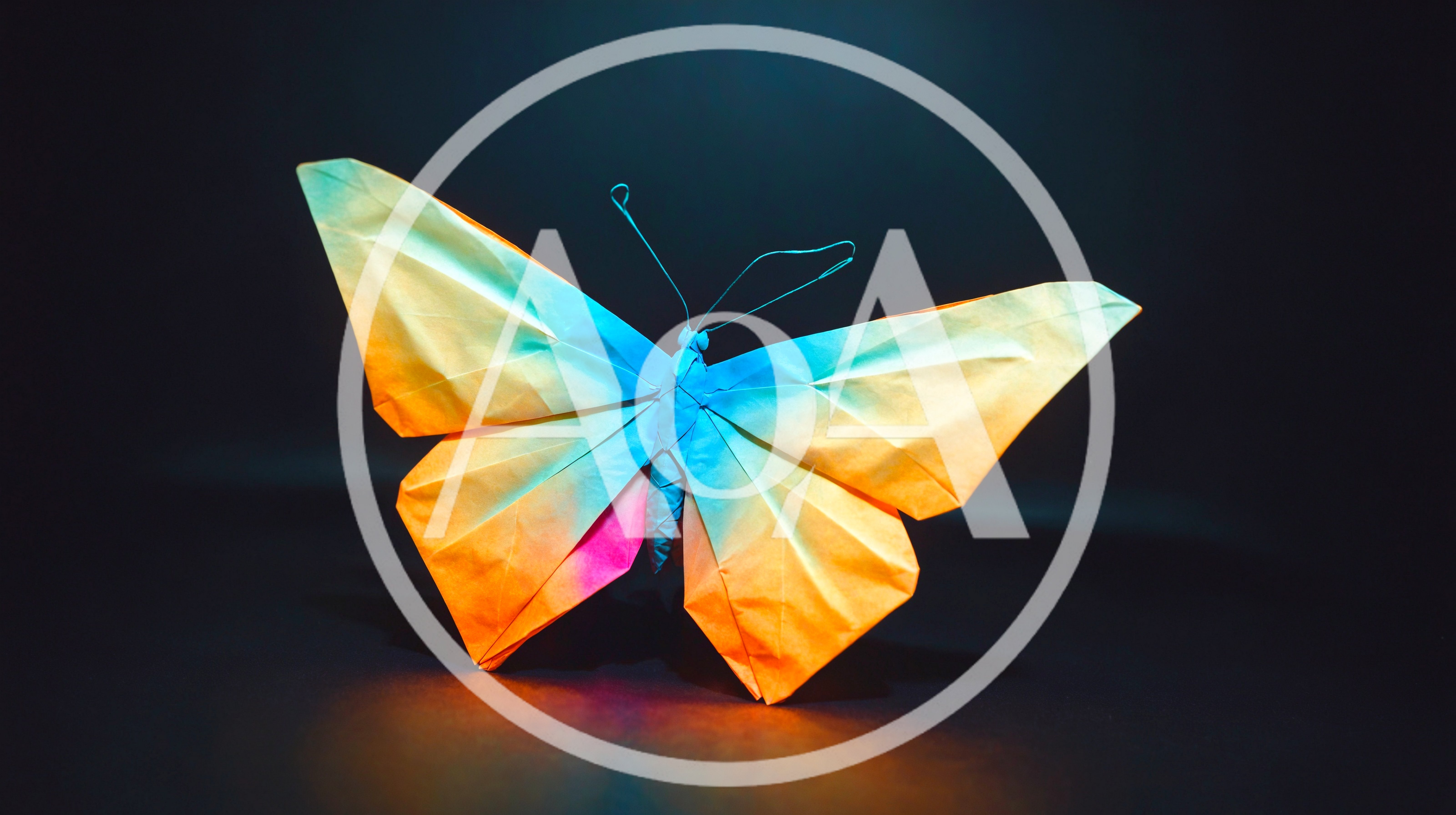 Origami Butterfly With Vibrant Gradient Colors