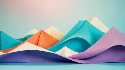 Abstract Paper Mountain Landscape Art