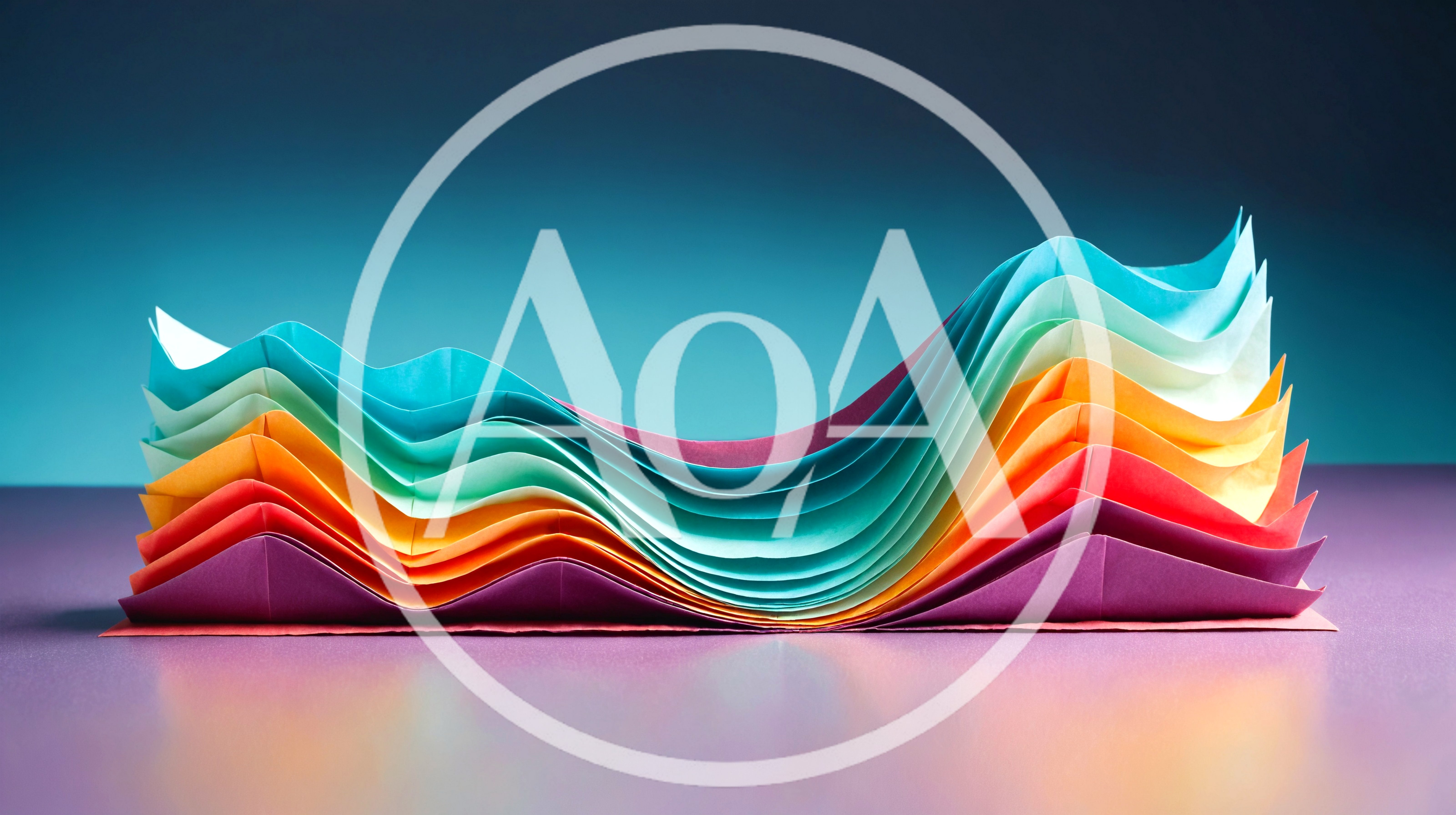 Colorful Paper Layers Arranged In Wavy Abstract Patterns
