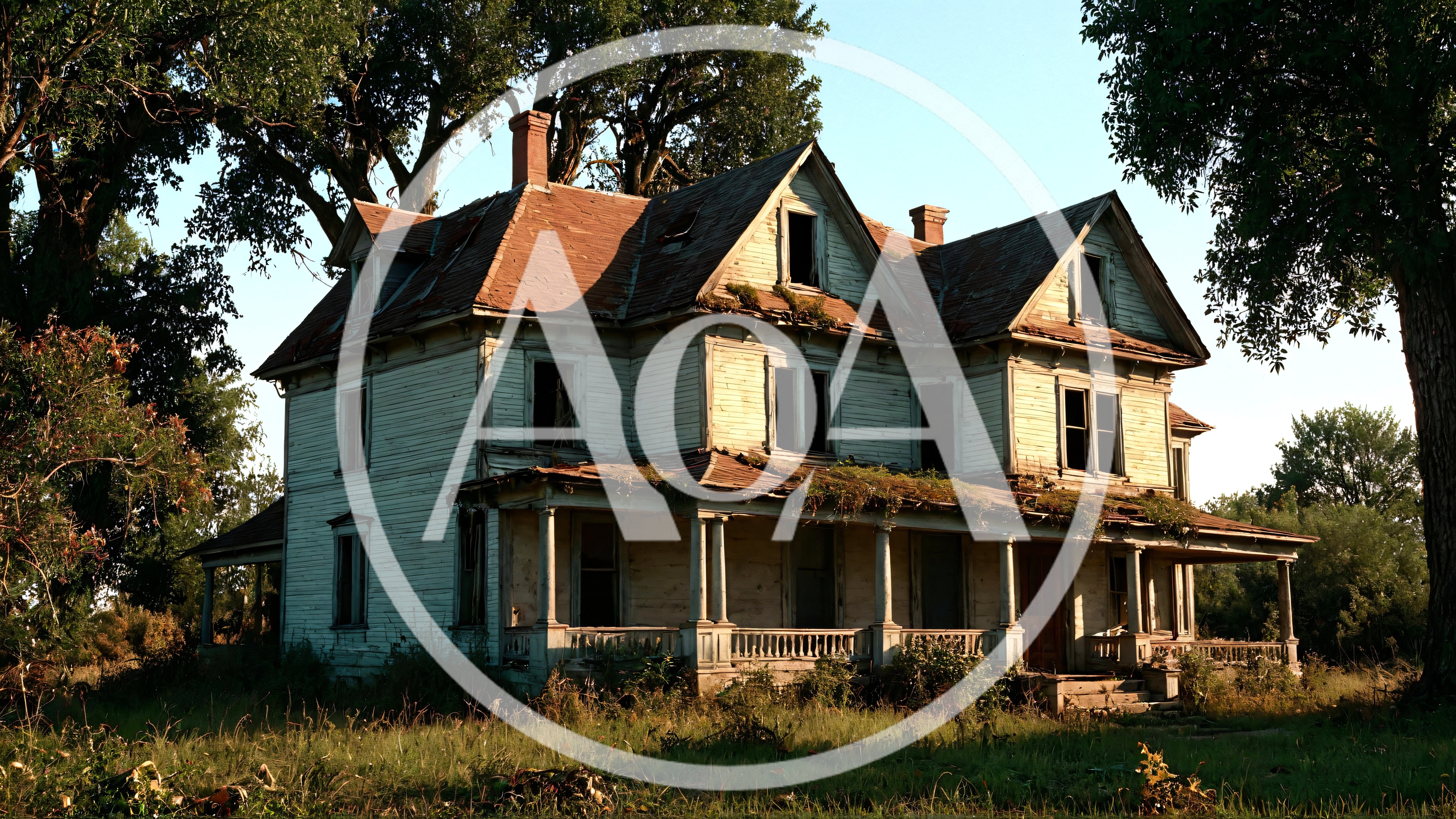 Abandoned Victorian Farmhouse In A Rural Landscape