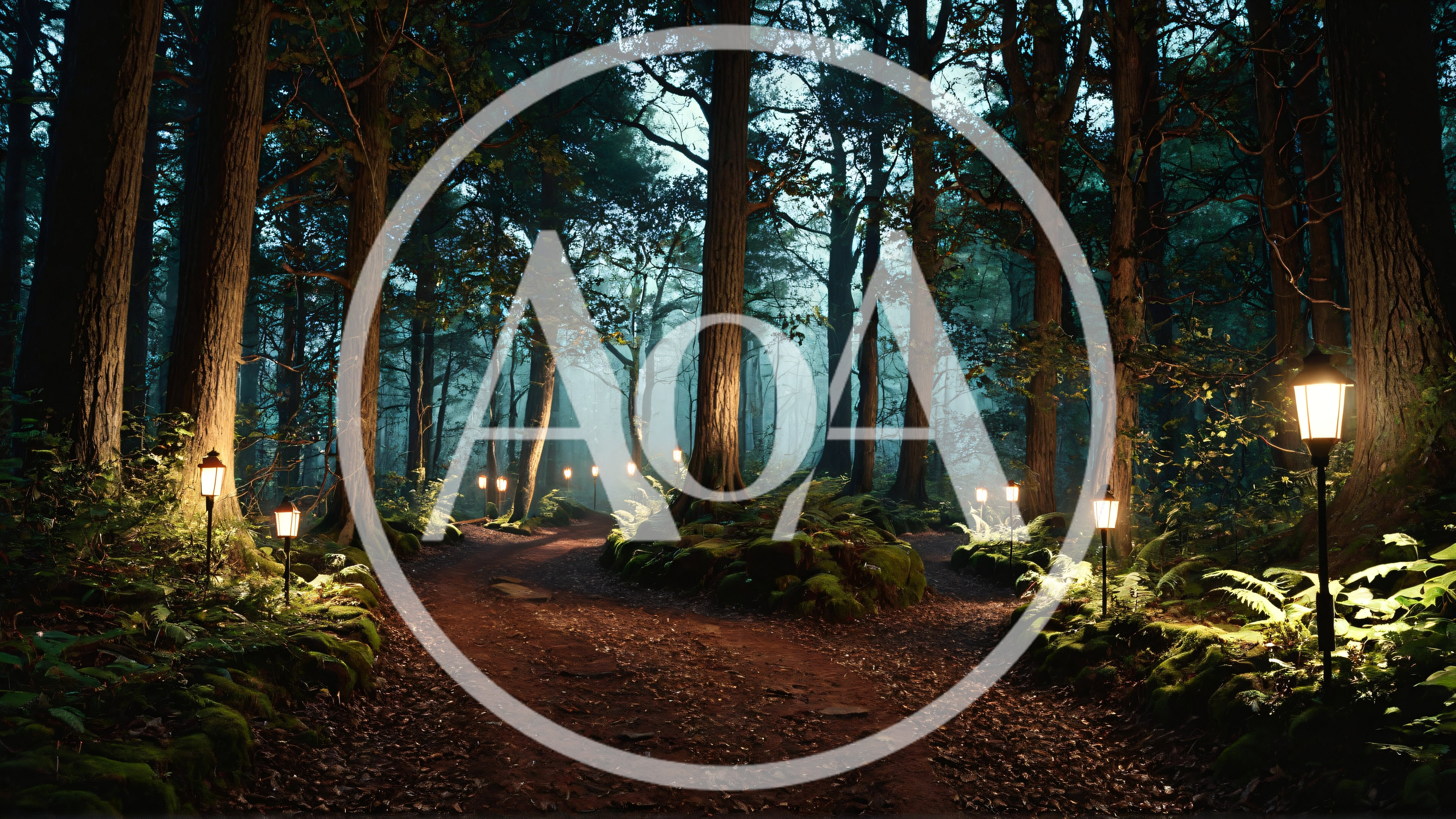 Illuminated Forest Path At Twilight