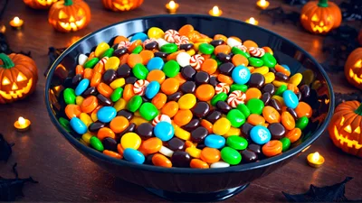 Halloween Candy Bowl With Jack O Lanterns