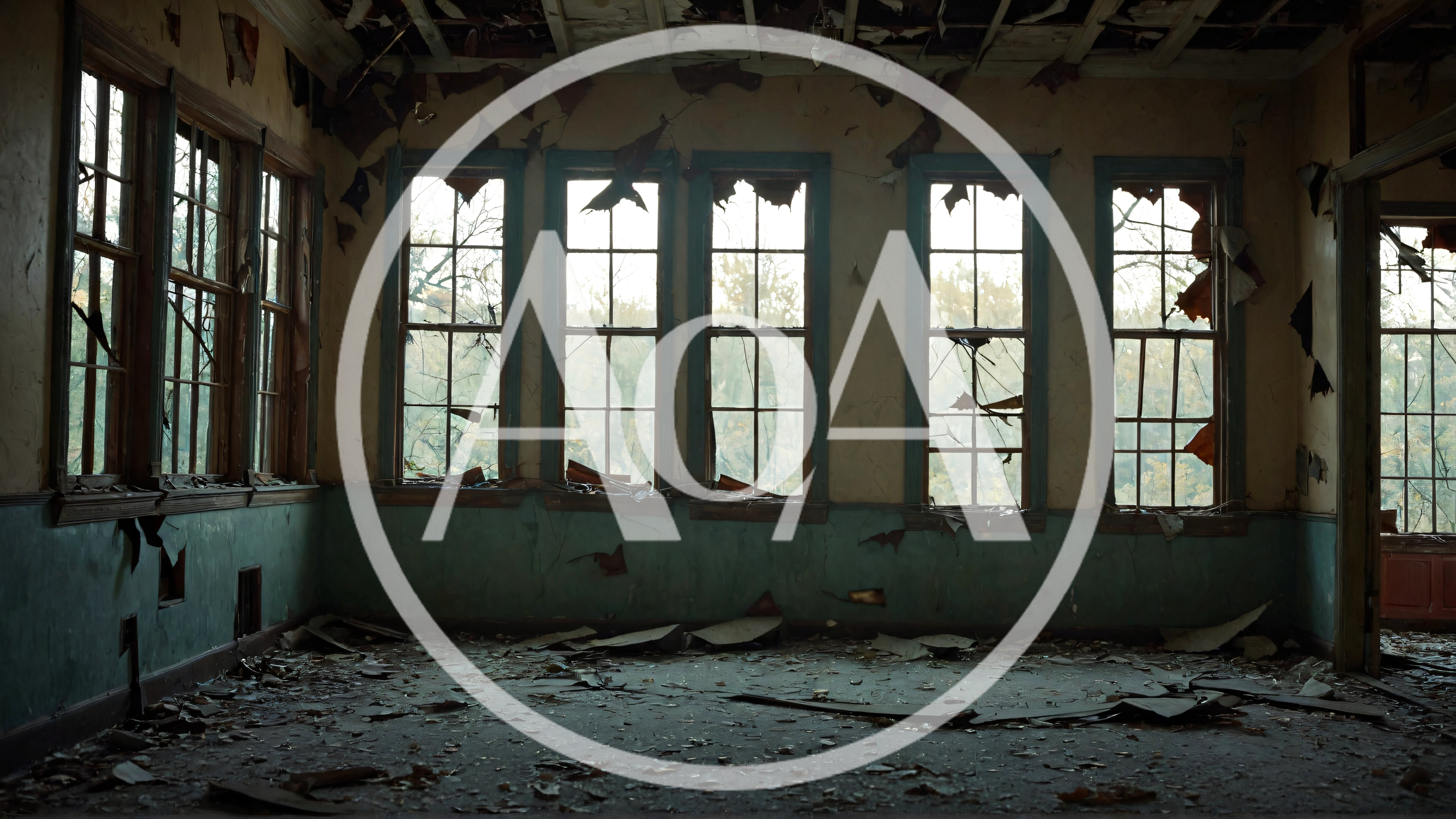 Abandoned Classroom With Broken Windows And Debris