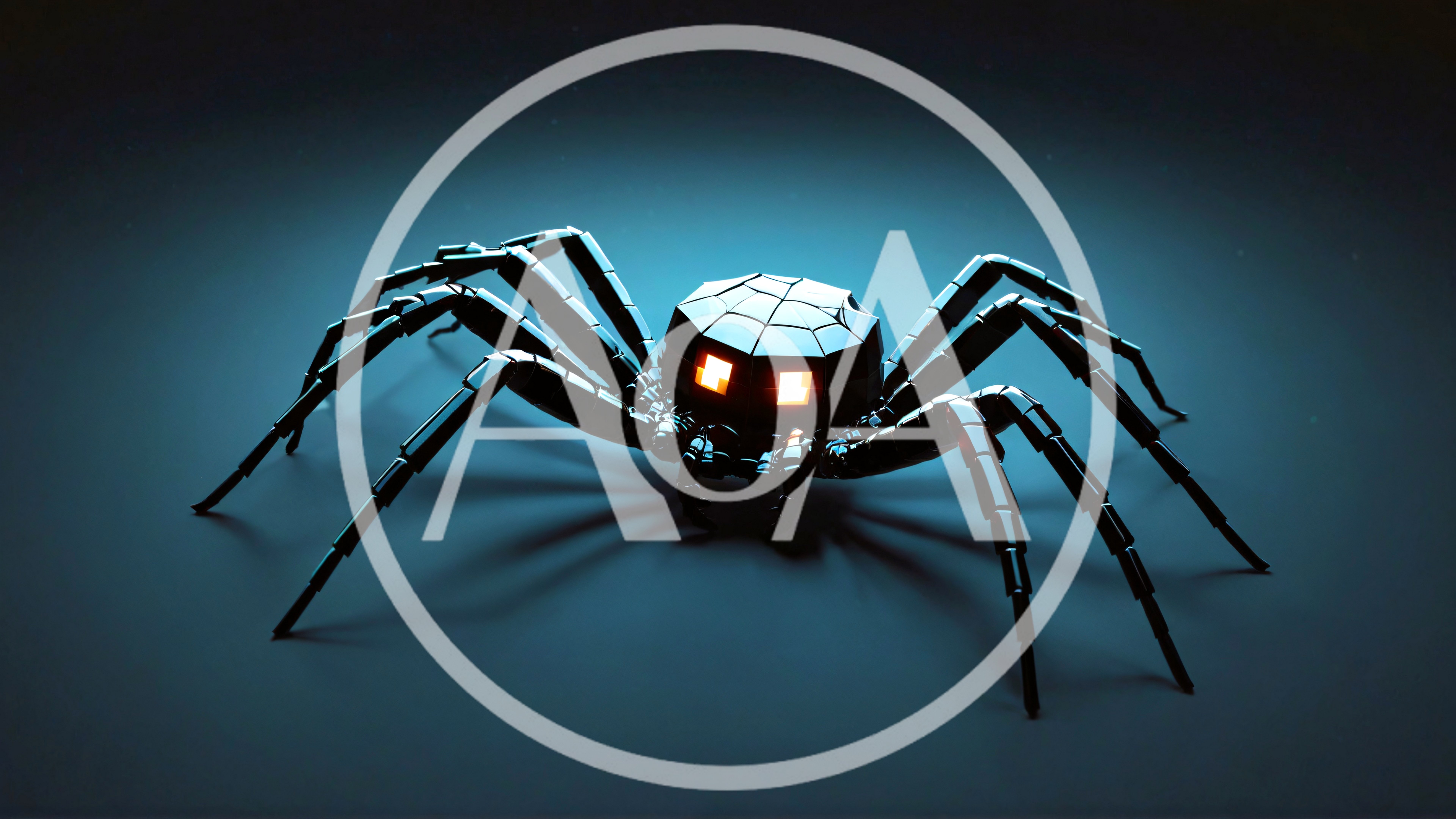 Mechanical Robotic Spider With Glowing Eyes
