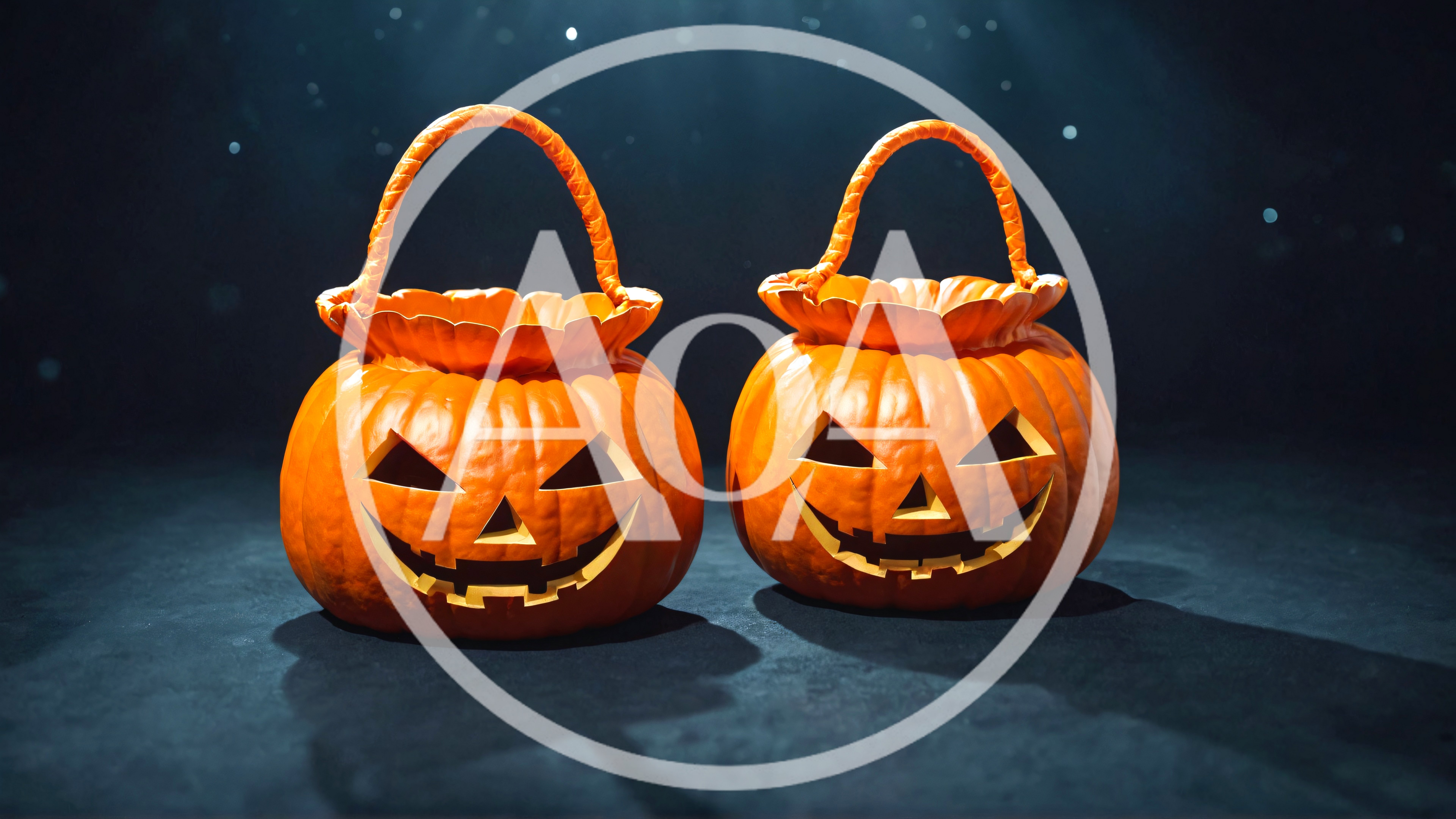 Two Jack-O-Lantern Halloween Candy Buckets