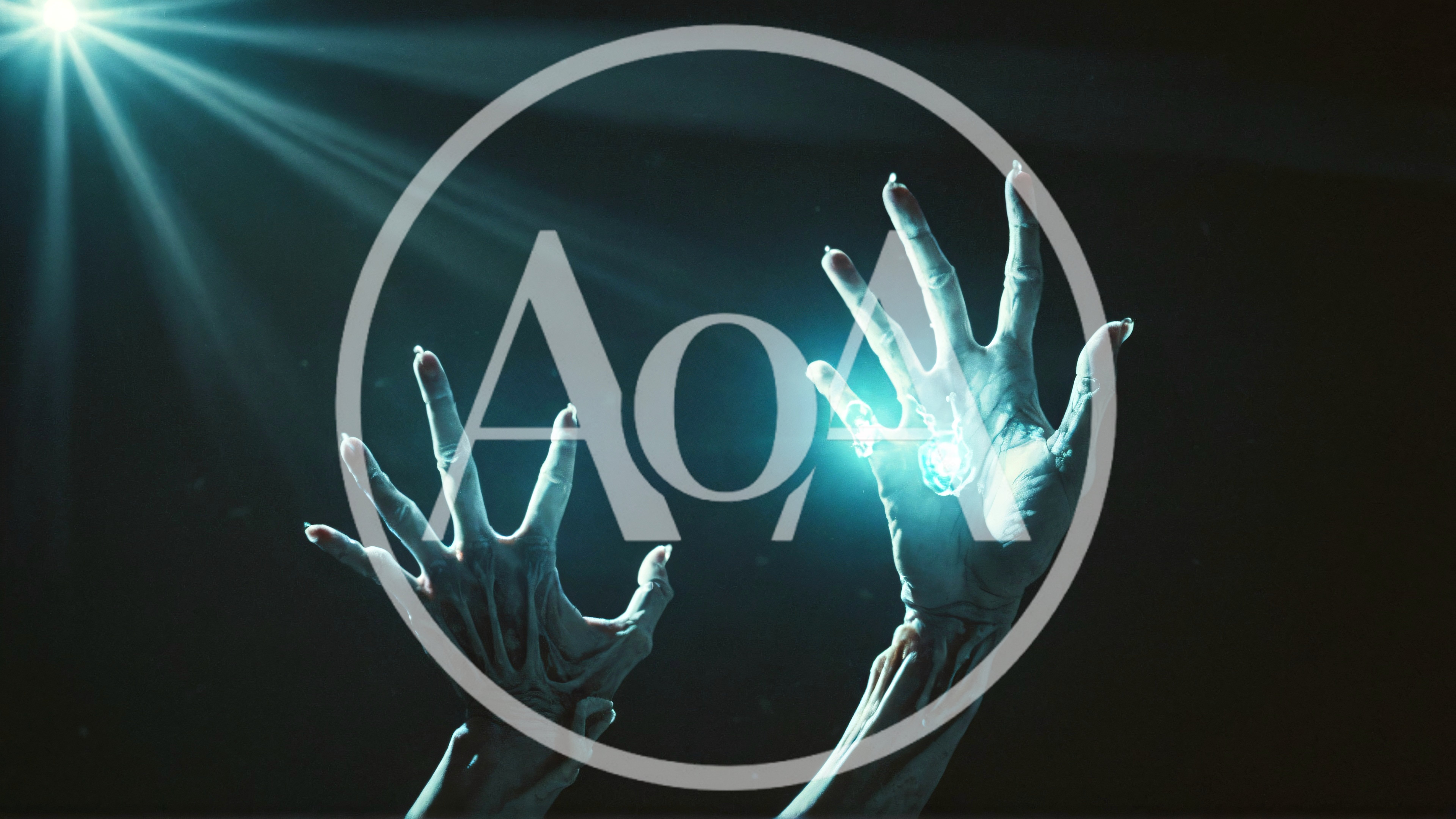 Eerie Alien Hands Reaching Upward With Glowing Energy