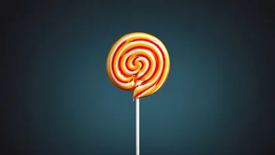 Swirled Red And Yellow Lollipop On A Stick