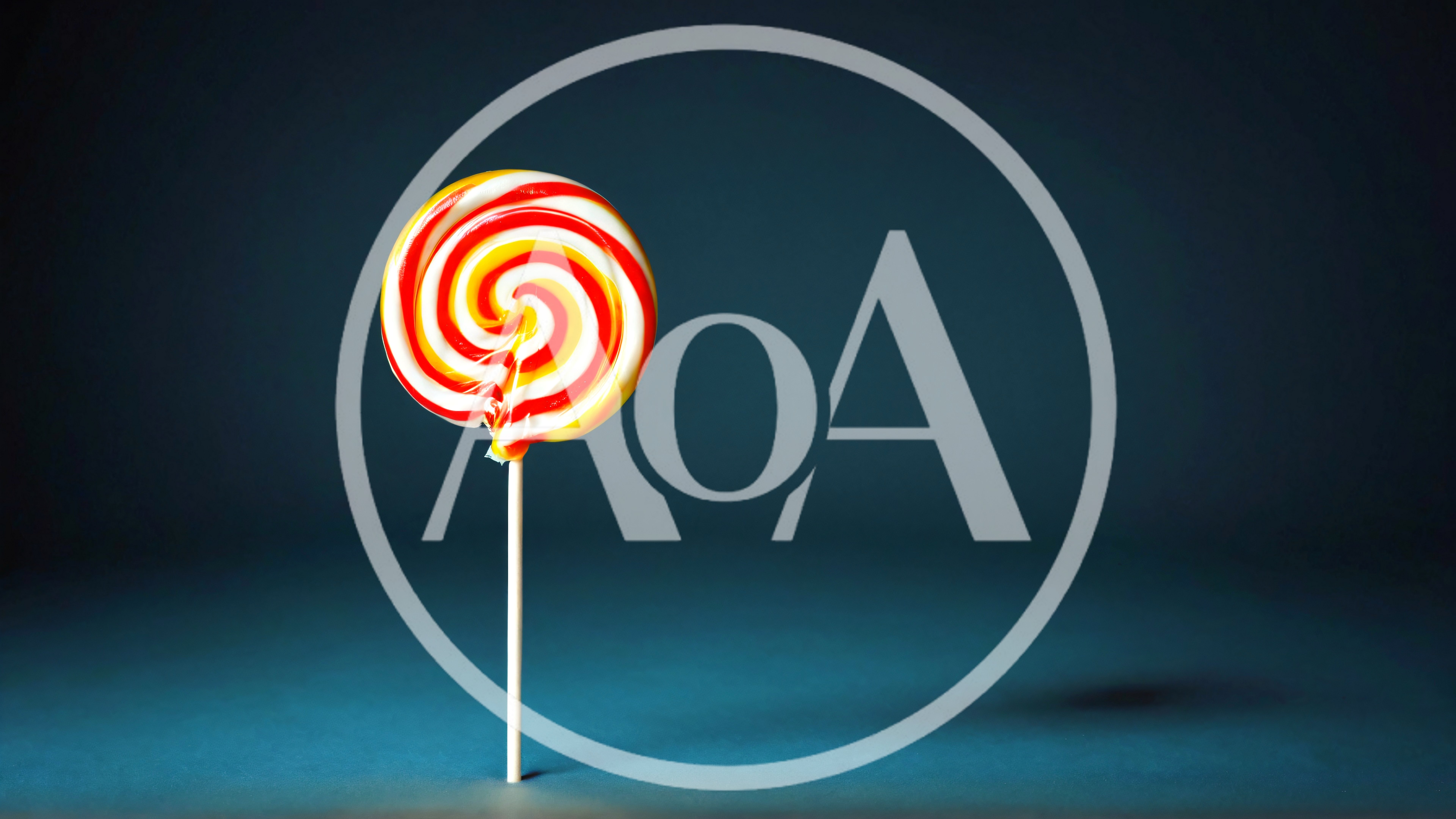 Swirled Red And Yellow Lollipop On A Stick