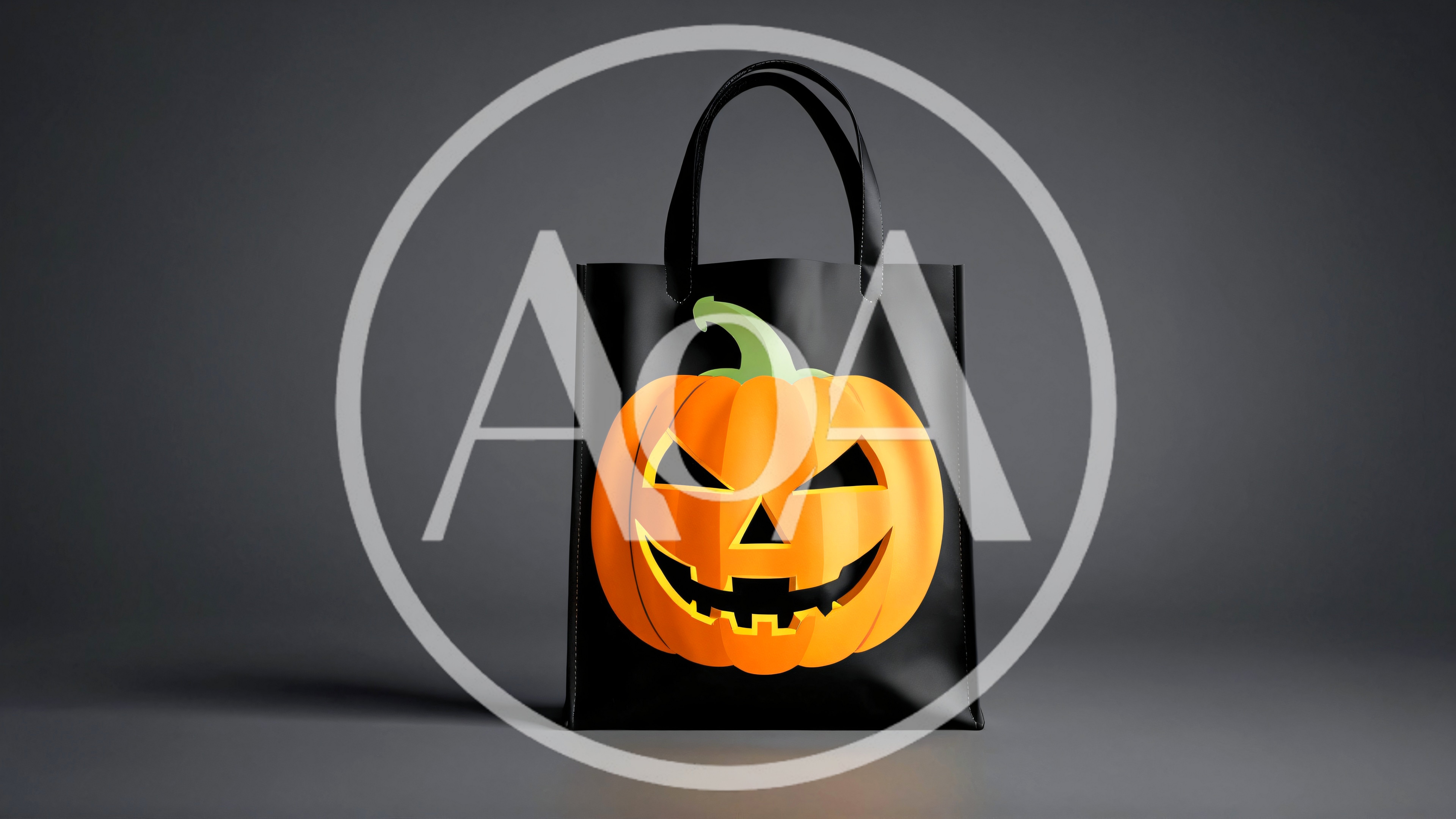 Black Halloween Tote Bag With Jack O Lantern Graphic