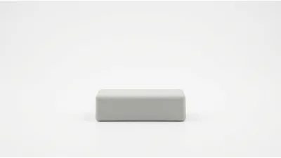 Minimalist Gray Rectangular Block On White Background