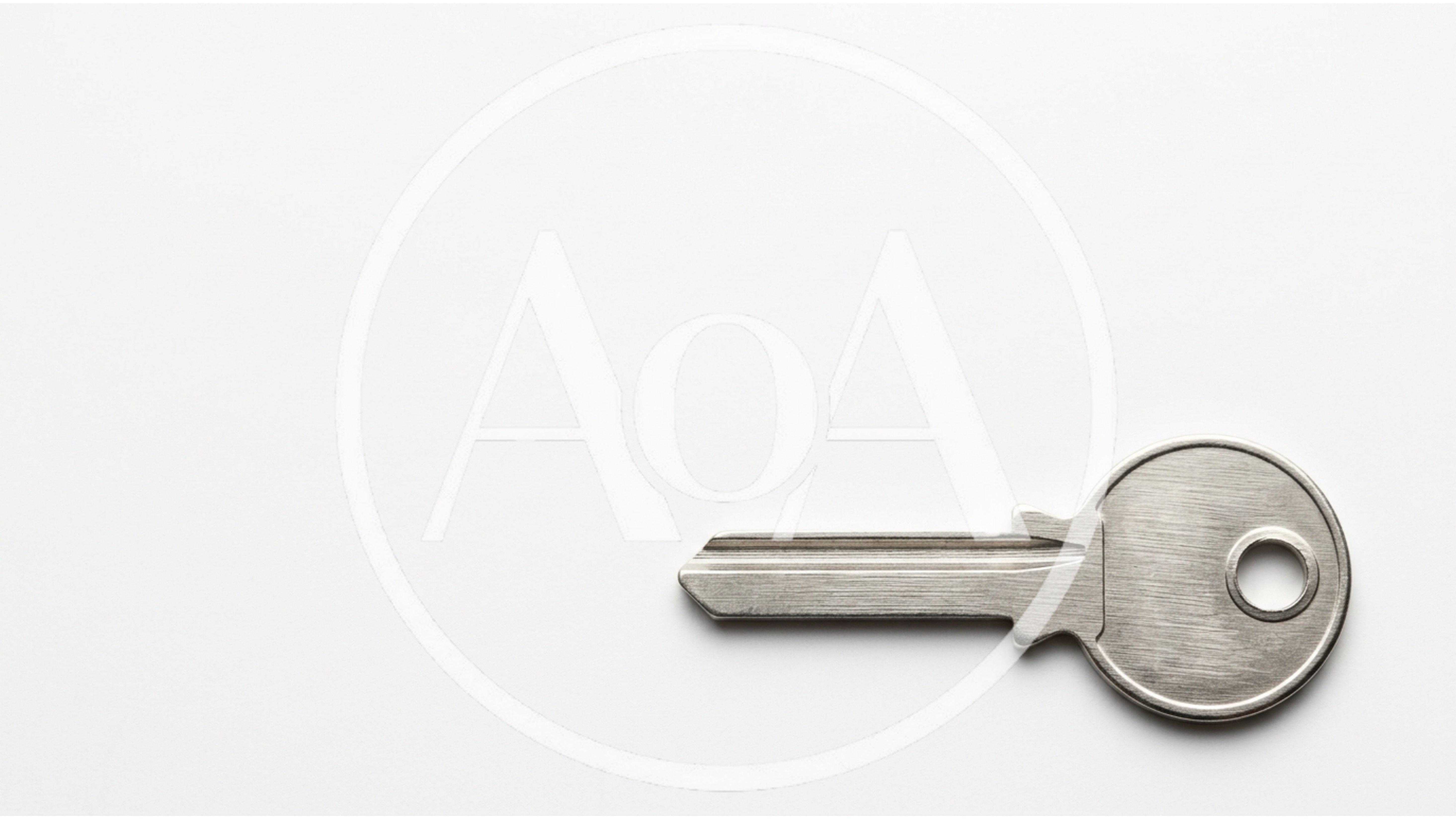 Single Silver Metal Key Isolated On White Background