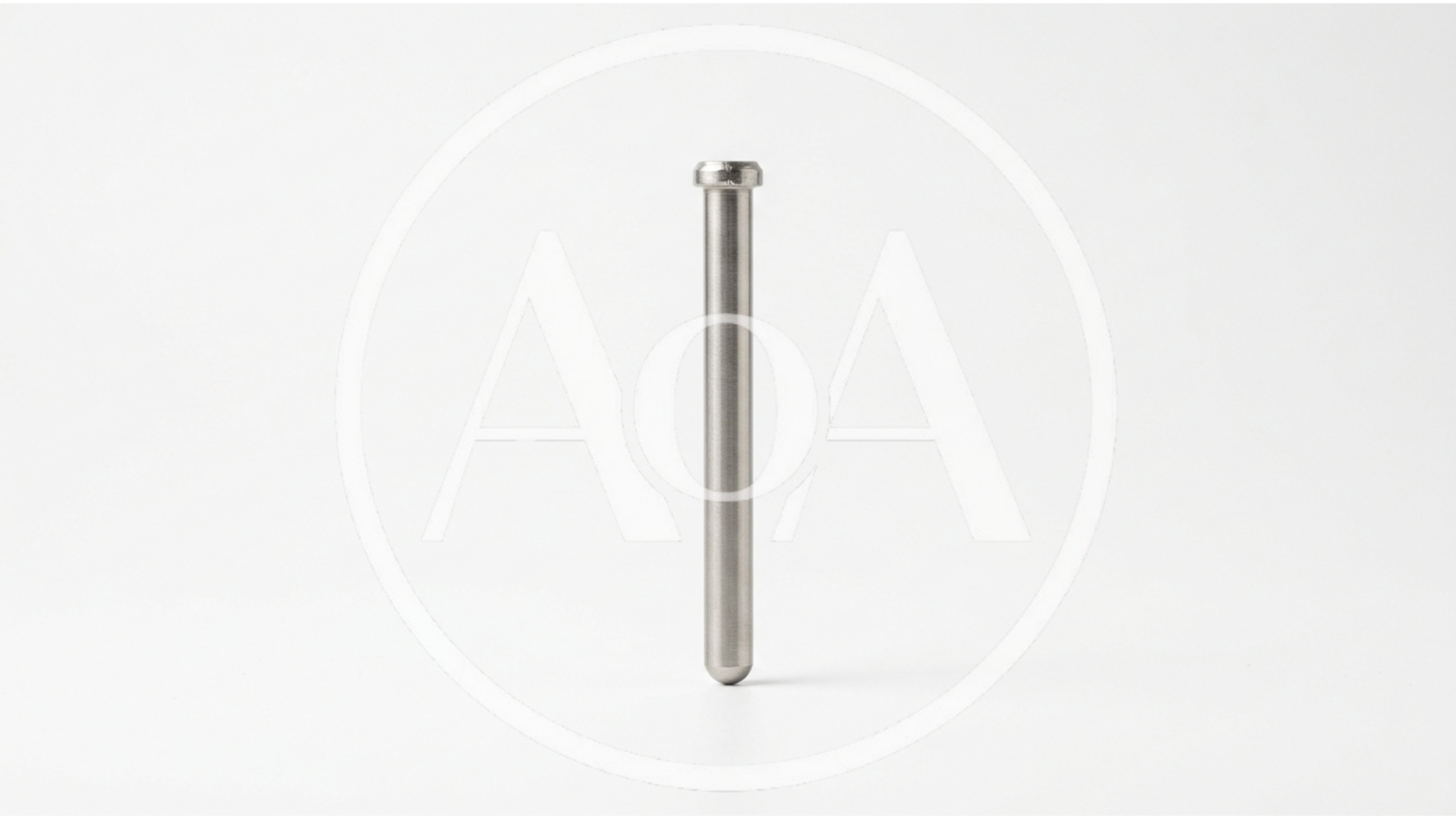 Single Stainless Steel Clevis Pin on White Background