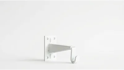 White Metal Wall Mounted Curtain Rod Bracket