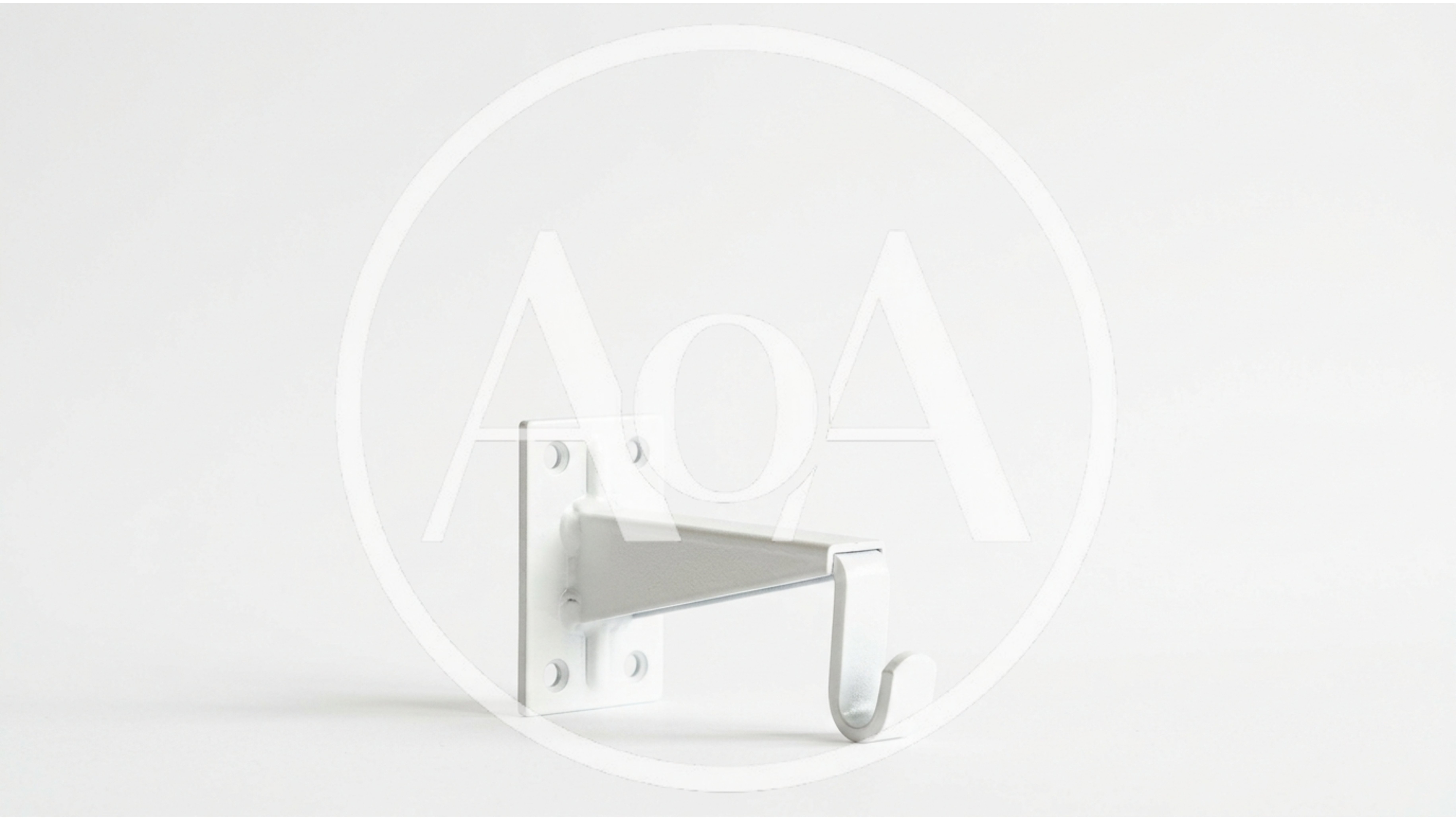 White Metal Wall Mounted Curtain Rod Bracket