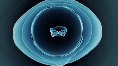 Abstract Blue Glowing Sphere Pulsing With Internal Energy
