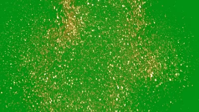 Golden Glitter Particles Falling On Green Screen