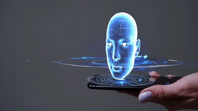 Digital Human Head Hologram Projected From Smartphone