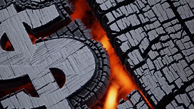 Charred Dollar Sign Symbol Burning In Intense Fire