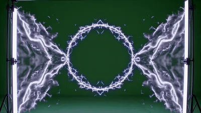 Electric Energy Portal With Glowing Lightning Ring Effect