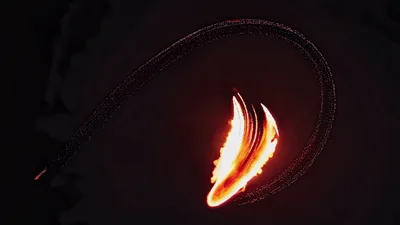 Abstract Fire Trails Swirling In Dark Space