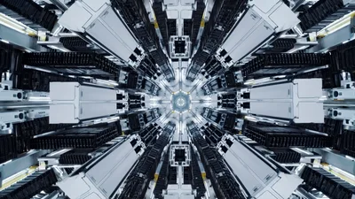 Futuristic Data Center Server Room Tunnel Animation