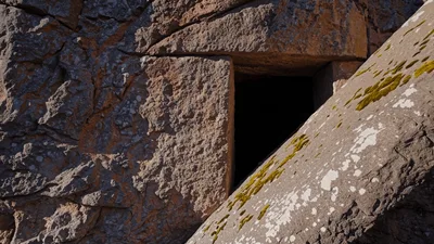 Ancient Stone Portal Entrance at Hayu Marca Peru