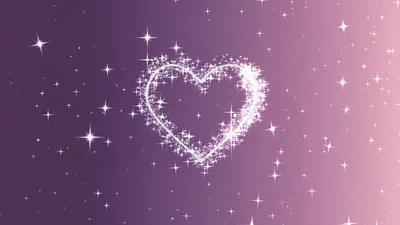 Glowing White Sparkle Heart Animation On Gradient Background
