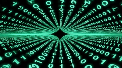 Digital Binary Code Tunnel Streaming Data Flow