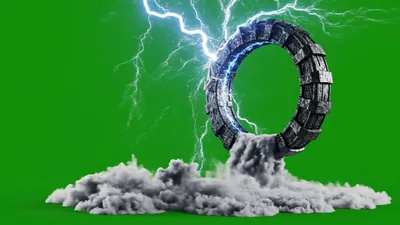 Stargate Portal With Lightning And Expanding Cloud Base