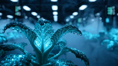 Hydroponic Kale Growing In High Tech Indoor Farm