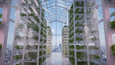Automated Vertical Farming System With Indoor Wind Turbines