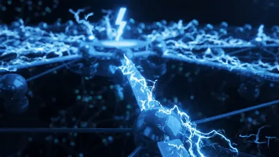 Electric Energy Flowing Through A Digital Neural Network