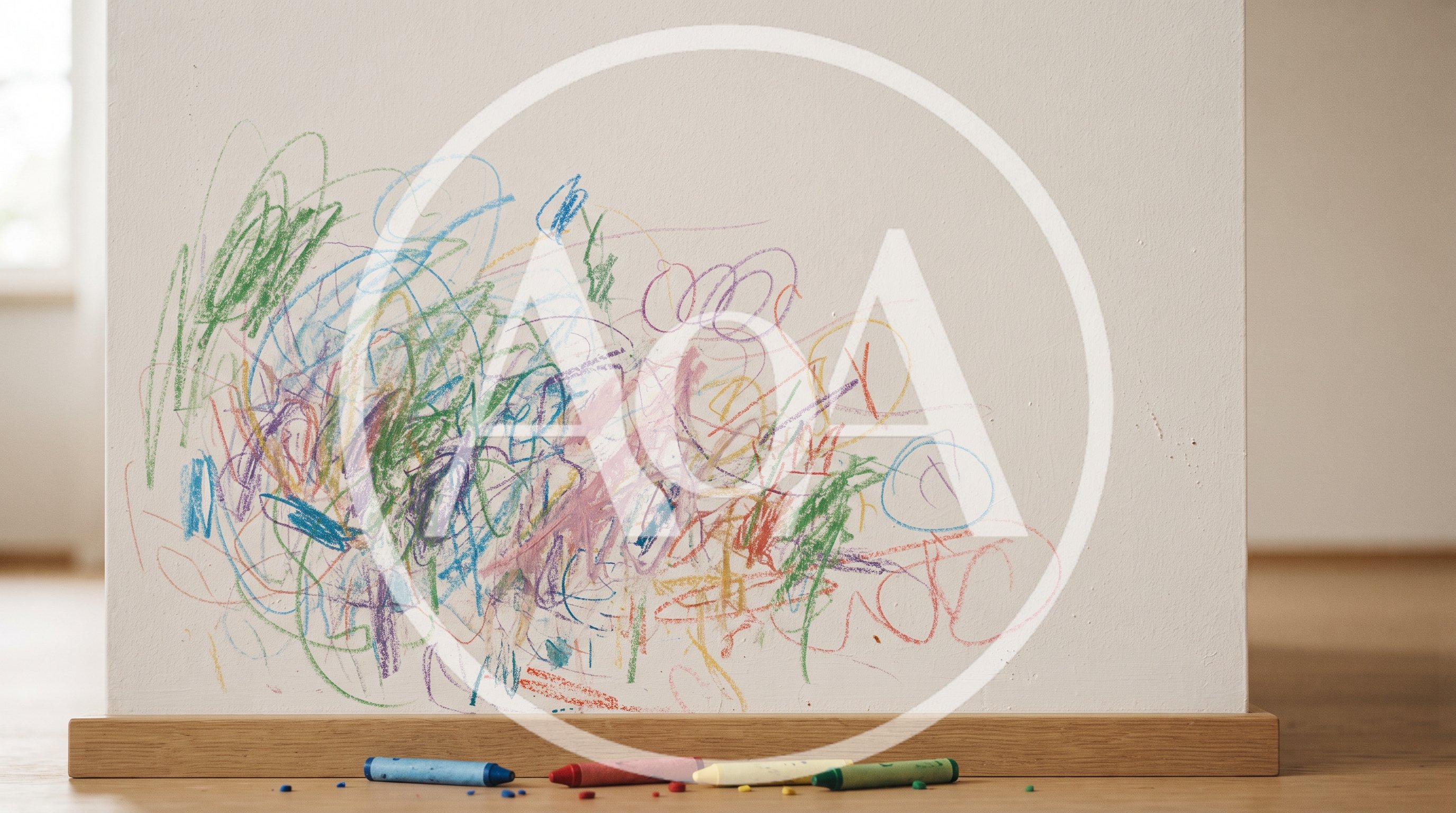 Crayon Scribbles On A White Interior Wall