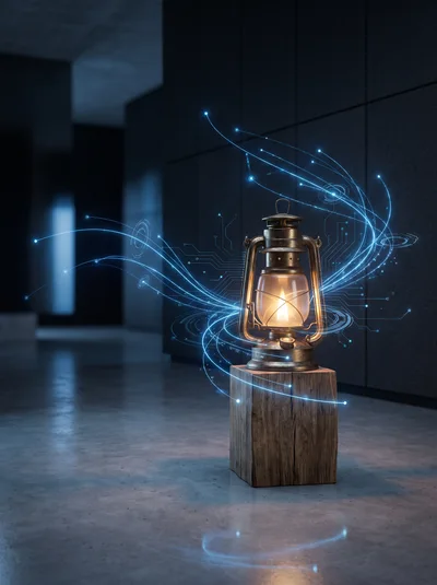 Vintage Oil Lantern With Digital Technology Light Effects