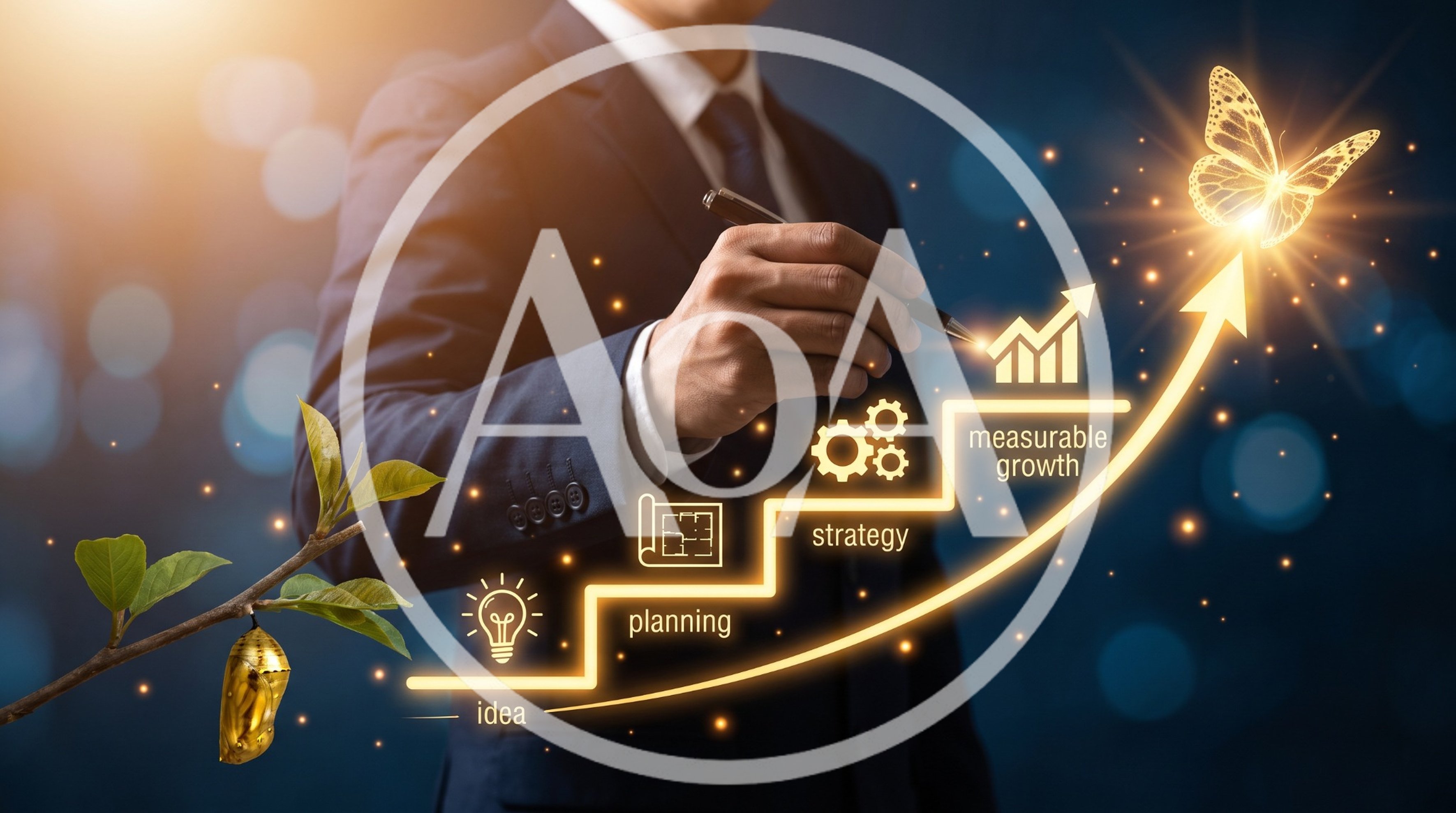 Business Growth Concept With Digital Transformation Butterfly
