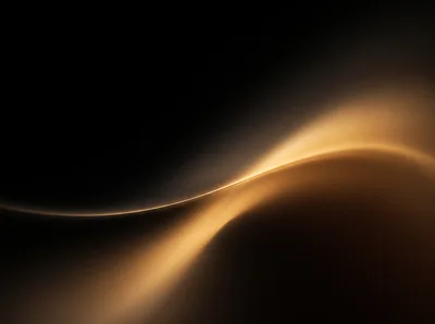 Abstract Golden Wave Flowing On Dark Background