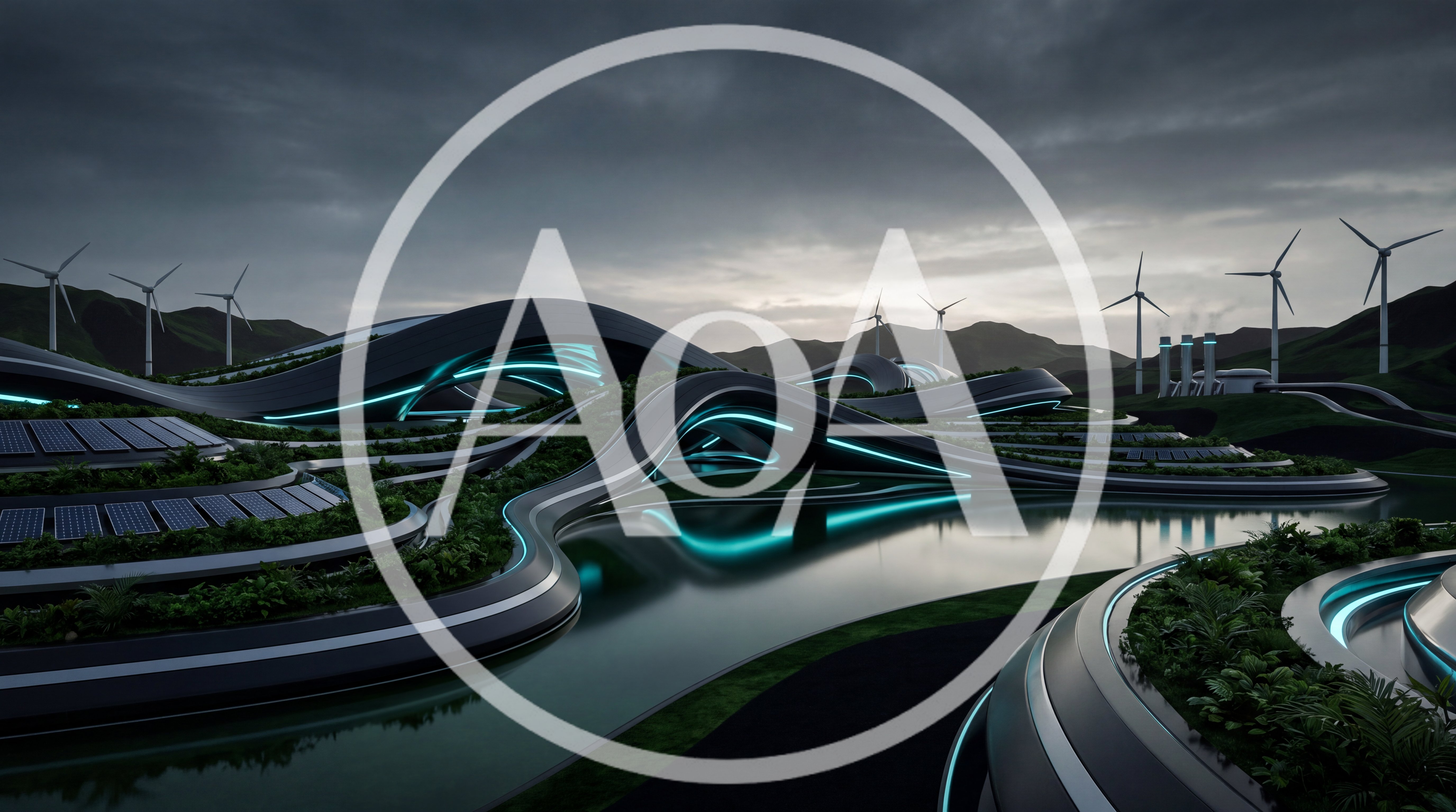Futuristic Sustainable Eco City With Wind Turbines