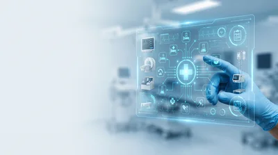 Medical Professional Interacting With Digital Healthcare Interface