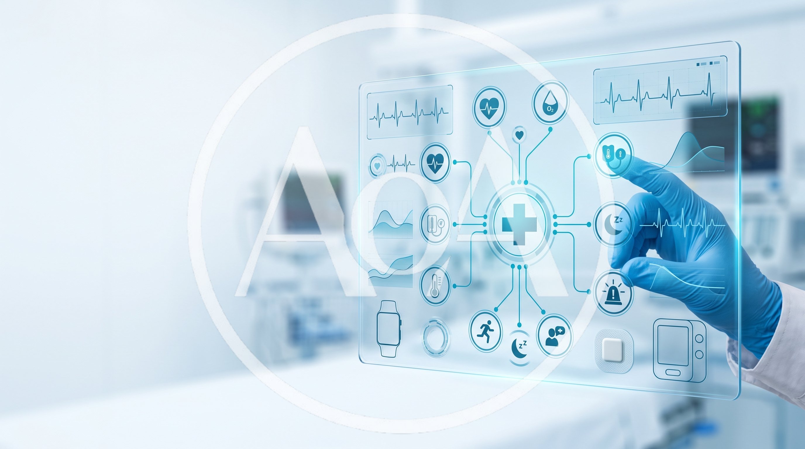 Doctor Interacting With Futuristic Medical Data Interface