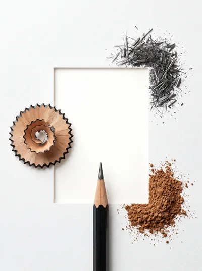 Pencil Shavings And Graphite Dust With A Pencil