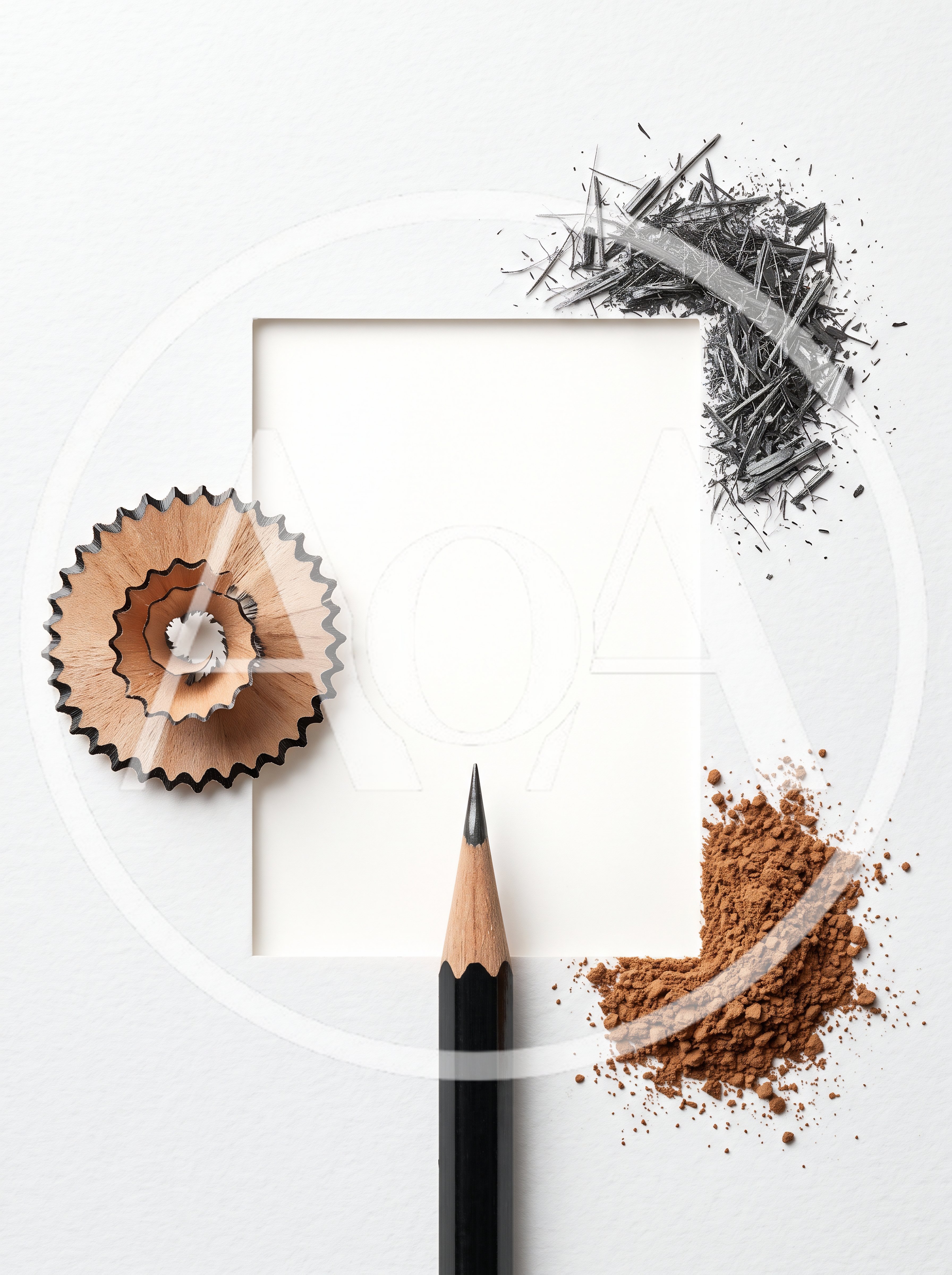 Pencil Shavings And Graphite Dust With A Pencil