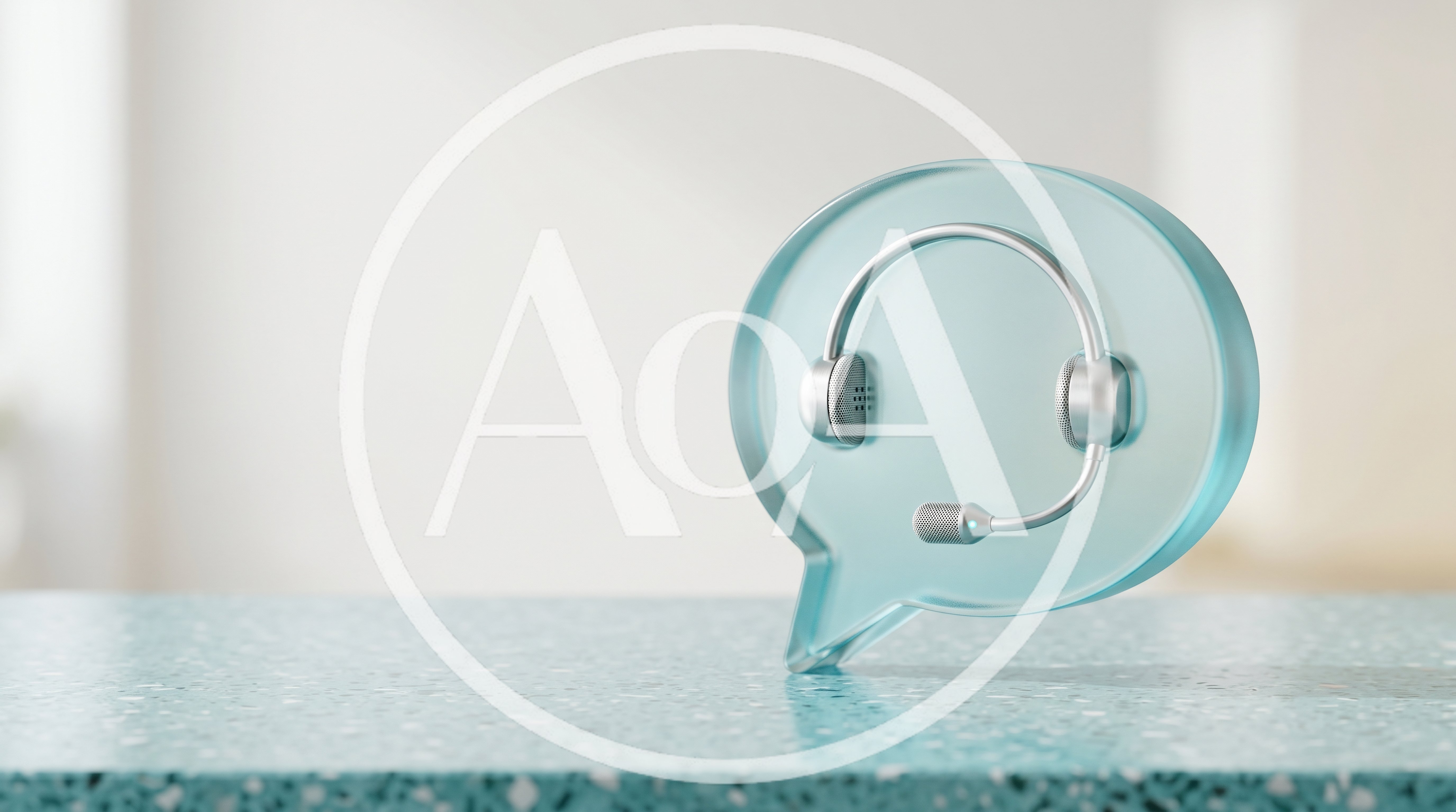3D Rendered Customer Support Icon On Speckled Surface