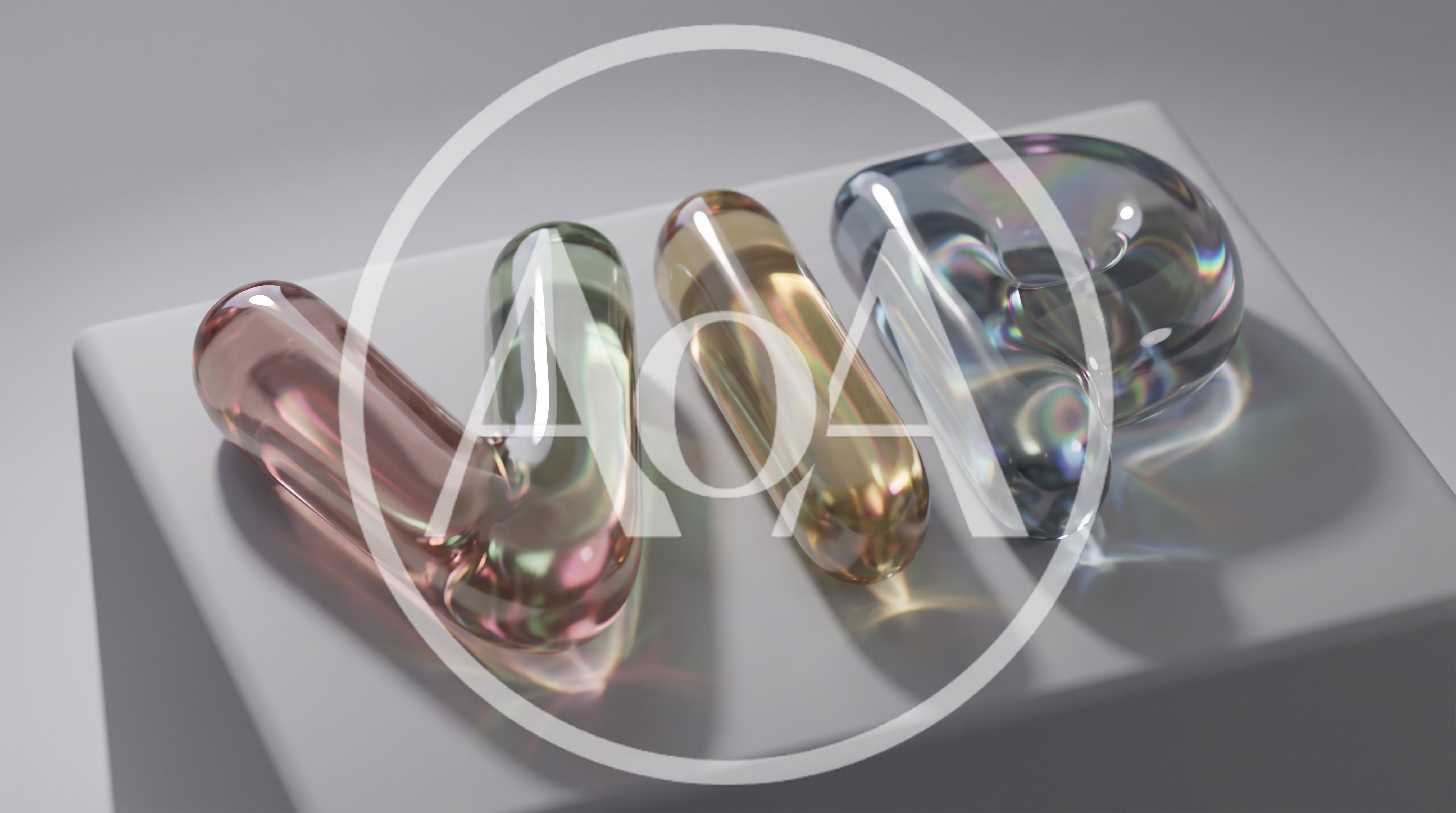 3D Rendered Glass VIP Text On A Pedestal