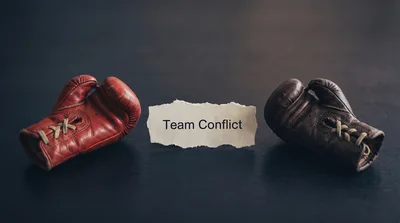 Red and Brown Vintage Boxing Gloves Facing Each Other