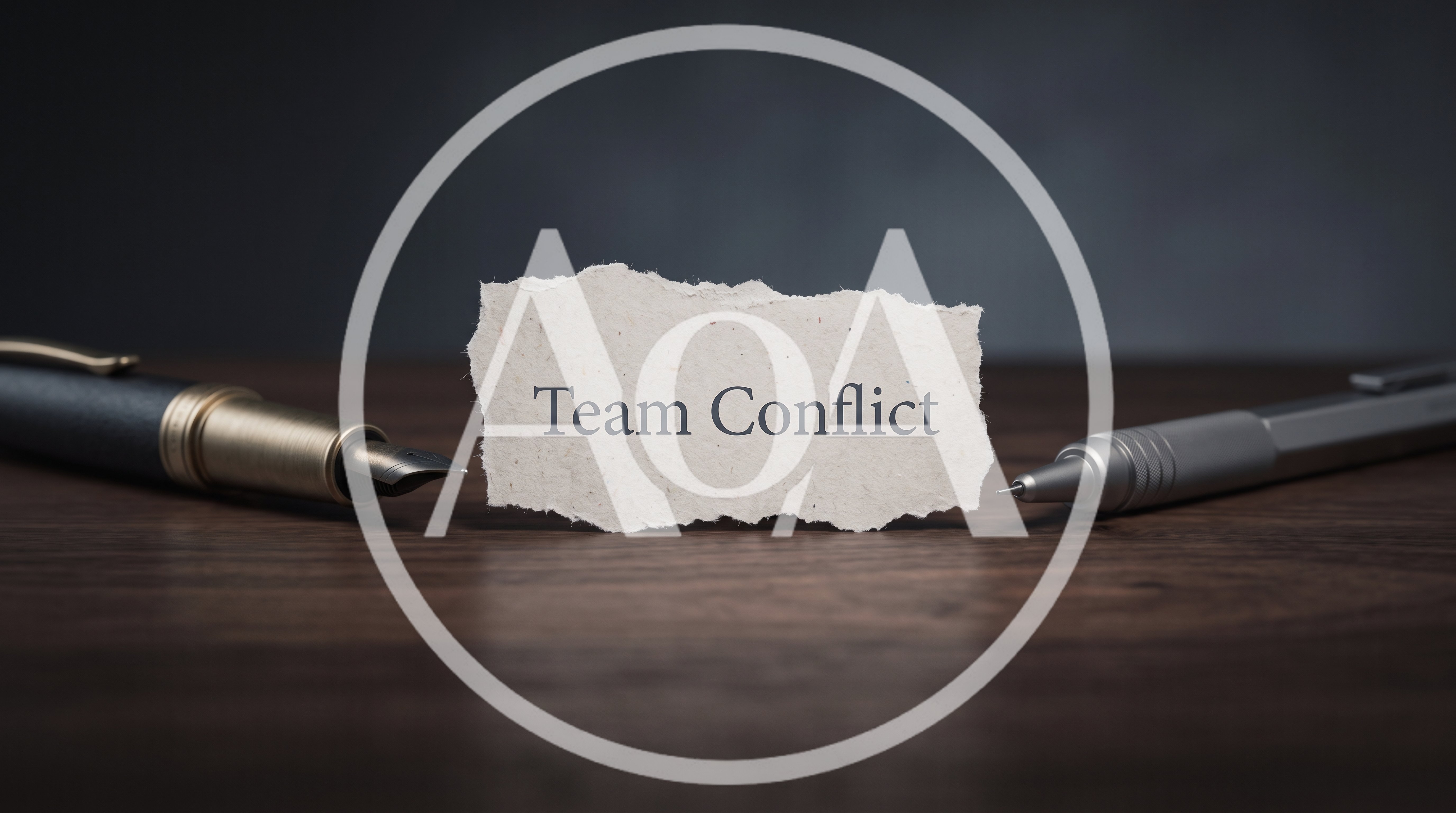 Team Conflict Concept With Torn Paper And Pens