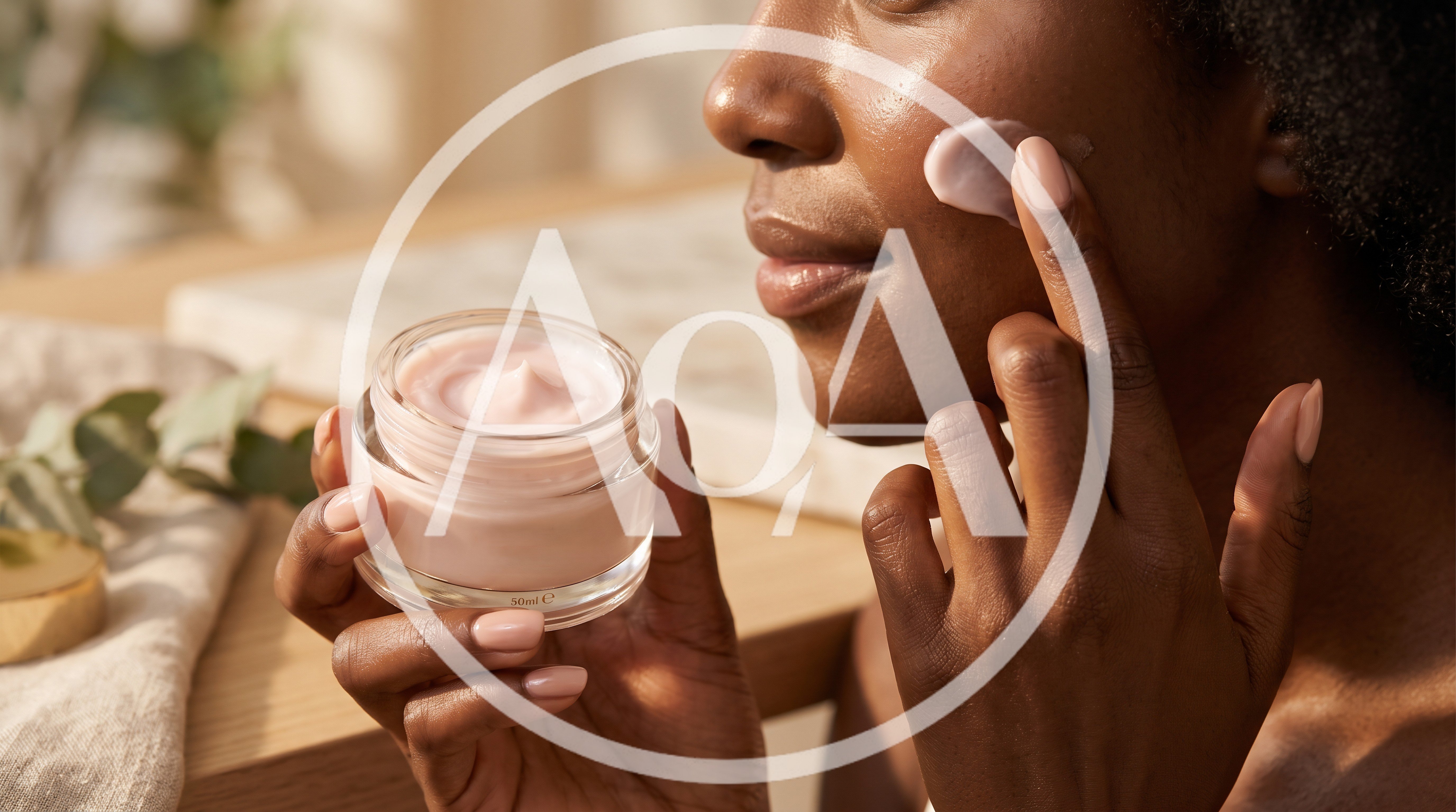 Black Woman Applying Moisturizing Face Cream