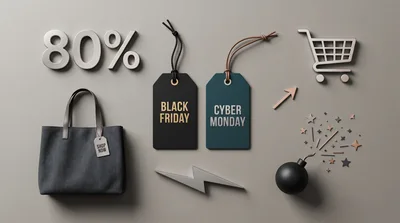 Black Friday and Cyber Monday Shopping Sale Concept